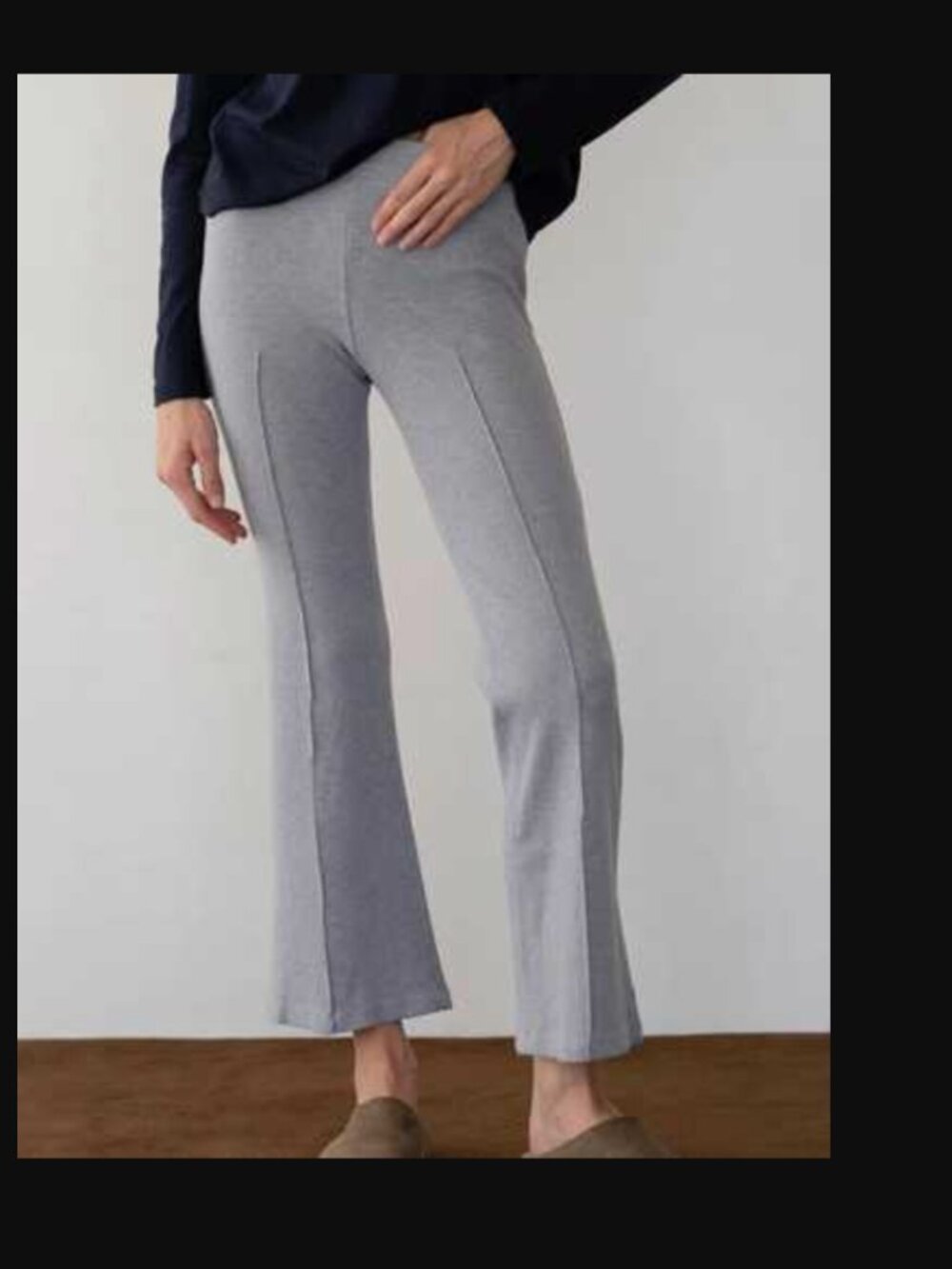 NWT DONNI The Rib Kick Flare Pant in Heather Gray Size Small